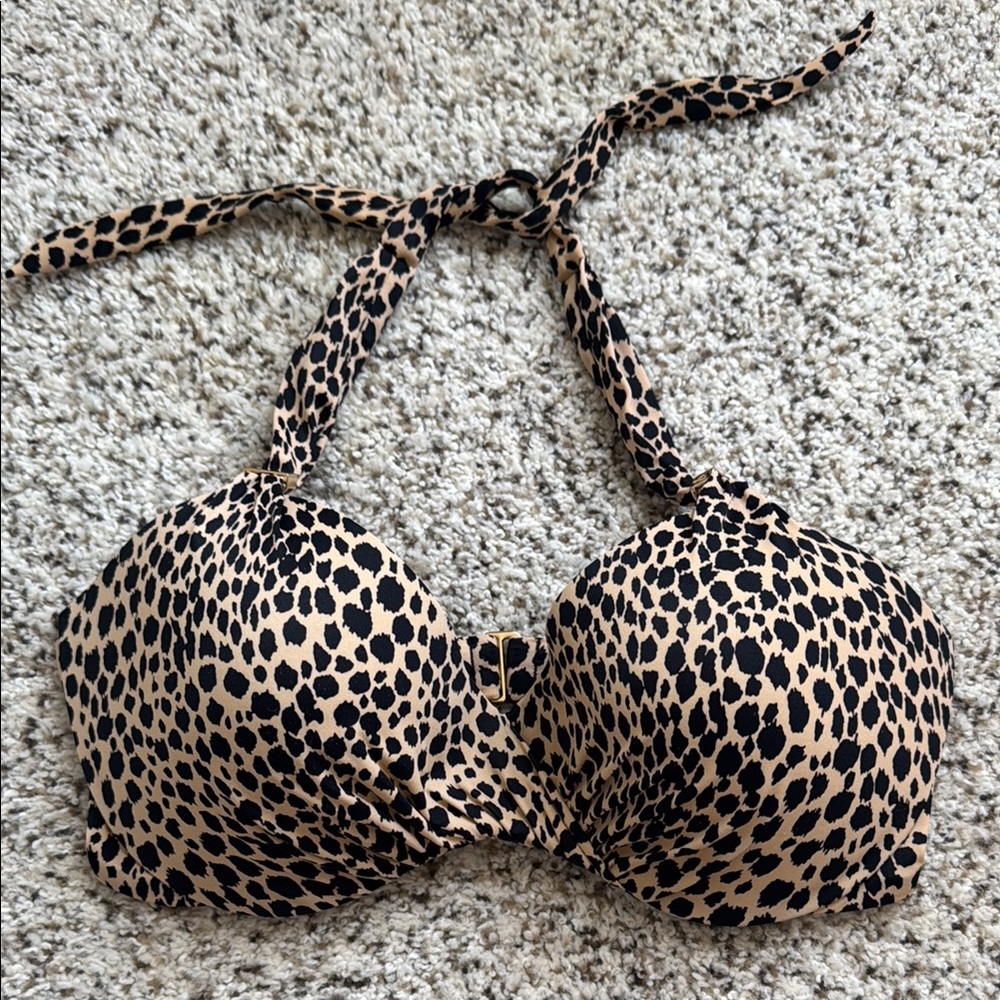 Leopard Print Halter Bikini Top